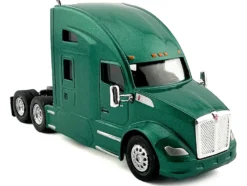 Kenworth T680 Sleeper Cab Green Metallic 1/87 (HO) Plastic Model Car by HO Logistics
