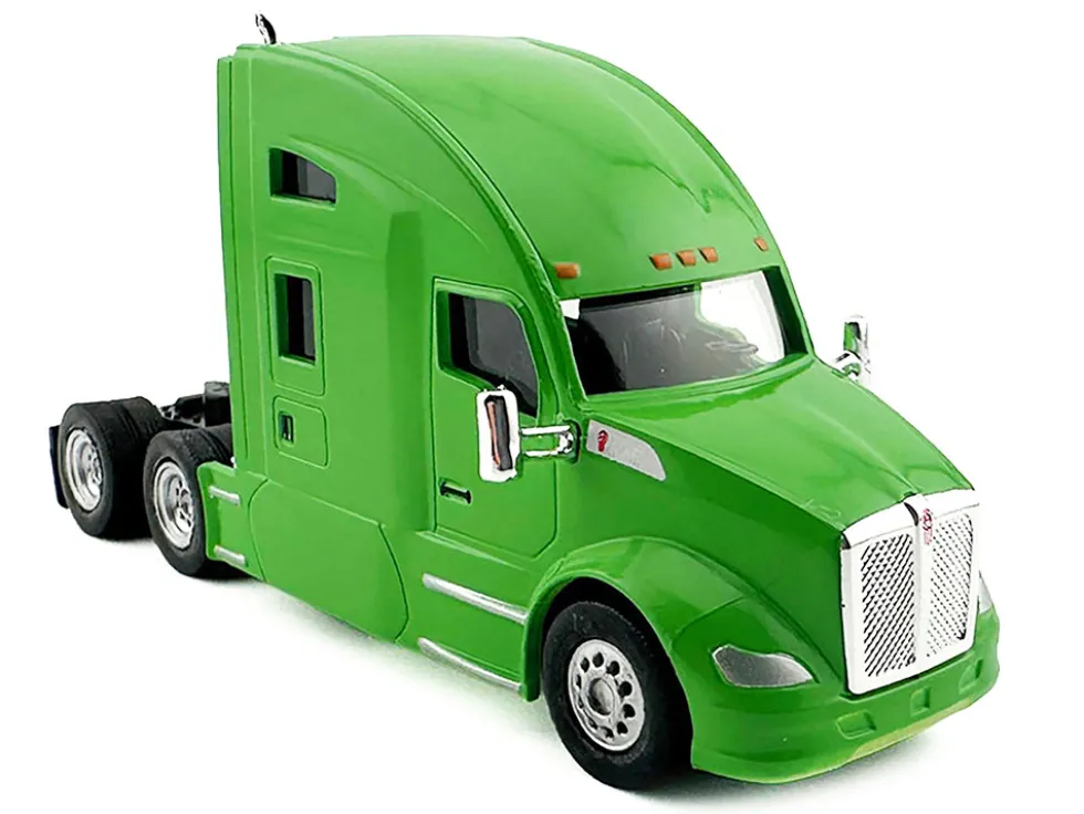 Kenworth T680 Sleeper Cab Lime Green 1/87 (HO) Plastic Model Car by HO Logistics