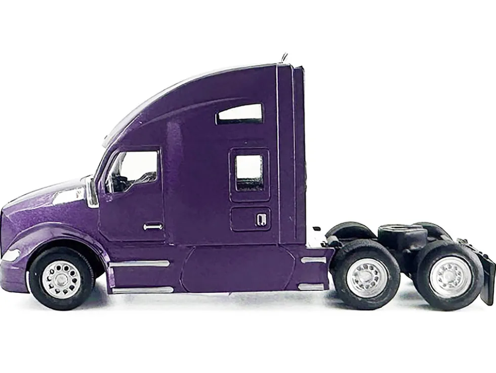 Kenworth T680 Sleeper Cab Purple Metallic 1/87 (HO) Plastic Model Car by HO Logistics