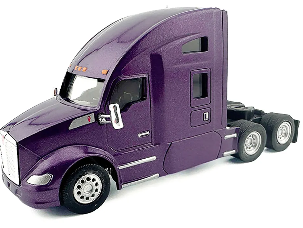 Kenworth T680 Sleeper Cab Purple Metallic 1/87 (HO) Plastic Model Car by HO Logistics