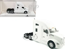 Kenworth T680 Sleeper Cab White 1/87 (HO) Plastic Model Car by HO Logistics