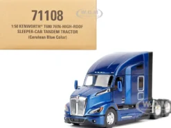 Kenworth T680 Truck Tractor Deep Cerulean Blue Metallic "Transport Series" 1/50 Diecast Model by Diecast Masters
