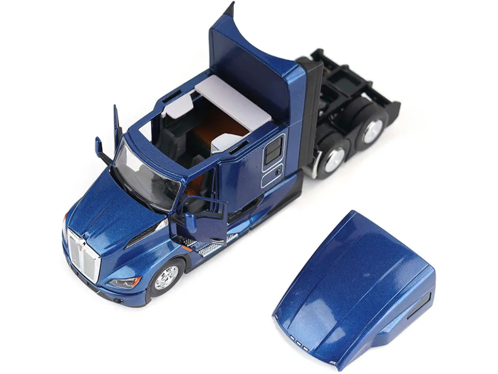 Kenworth T680 Truck Tractor Deep Cerulean Blue Metallic "Transport Series" 1/50 Diecast Model by Diecast Masters