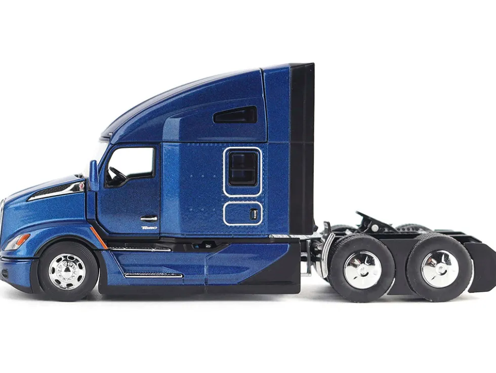 Kenworth T680 Truck Tractor Deep Cerulean Blue Metallic "Transport Series" 1/50 Diecast Model by Diecast Masters