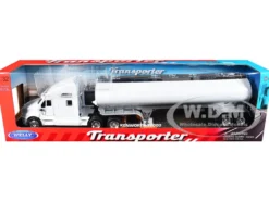 Kenworth T2000 Truck White with White Tanker Trailer "Transporter" Series 1/32 Diecast Model by Welly