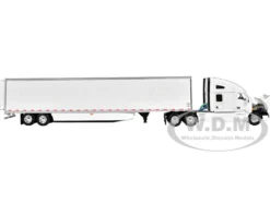 Kenworth T680 with 76 High Roof Sleeper and 53 Smooth Sided Dry Goods Trailer White 1/64 Diecast Model DCP/First Gear 60-1762