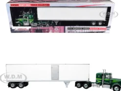 1976 Kenworth W900A Tractor with Dry Goods Trailer Green Metallic with Light Green Graphics