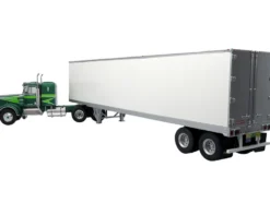 1976 Kenworth W900A Tractor with Dry Goods Trailer Green Metallic with Light Green Graphics