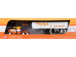 Kenworth W900A with 36" Sleeper and 40' Vintage Trailer with Reefer "Monfort of Colorado" Orange and White "Fallen Flag #50" 1/64 Diecast Model by DCP/First Gear