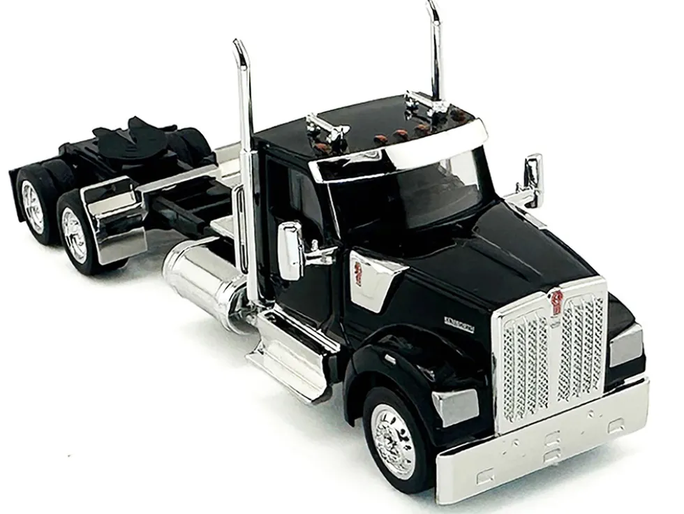 Kenworth W990 2-Axel Day Cab Black 1/87 (HO) Plastic Model Car by HO Logistics