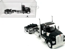 Kenworth W990 2-Axel Day Cab Black 1/87 (HO) Plastic Model Car by HO Logistics