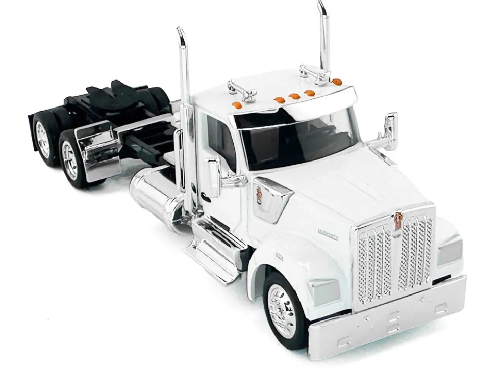 Kenworth W990 2-Axel Day Cab White 1/87 (HO) Plastic Model Car by HO Logistics
