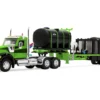 Kenworth W900 Day Cab with Demco 42' Liquid Fertilizer Tender Trailer Green and Black 1/64 Diecast Model by DCP/First Gear