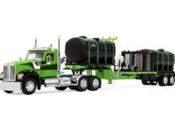 Kenworth W900 Day Cab with Demco 42' Liquid Fertilizer Tender Trailer Green and Black 1/64 Diecast Model by DCP/First Gear