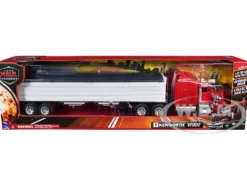 Kenworth W900 Grain Truck Red and White "Long Haul Truckers" Series 1/32 Diecast Model by New Ray
