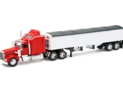 Kenworth W900 Grain Truck Red and White "Long Haul Truckers" Series 1/32 Diecast Model by New Ray