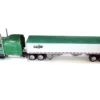 Kenworth W900L Truck Tractor with Sleeper Cab "Cargill" Green and Covered Grain Trailer White with Green Tarp Combo Set 1/87 (HO) Plastic Model Car by HO Logistics