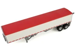 Kenworth W900L Truck Tractor with Sleeper Cab Red and Covered Grain Trailer White with Red Tarp Combo Set 1/87 (HO) Plastic Model Car by HO Logistics