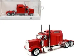 Kenworth W900L Truck Tractor with Sleeper Cab Red 1/87 (HO) Plastic Model Car by HO Logistics