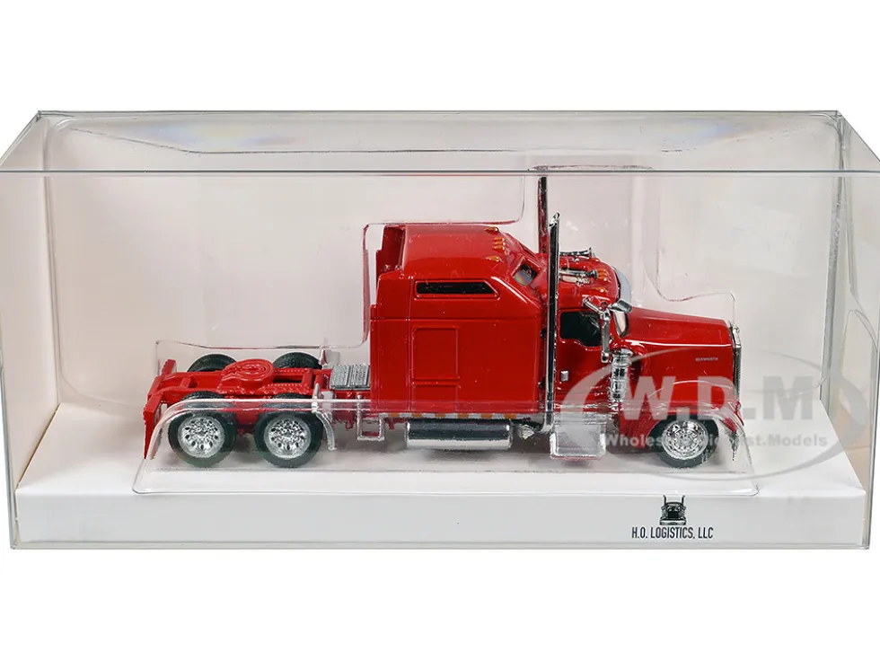 Kenworth W900L Truck Tractor with Sleeper Cab Red 1/87 (HO) Plastic Model Car by HO Logistics