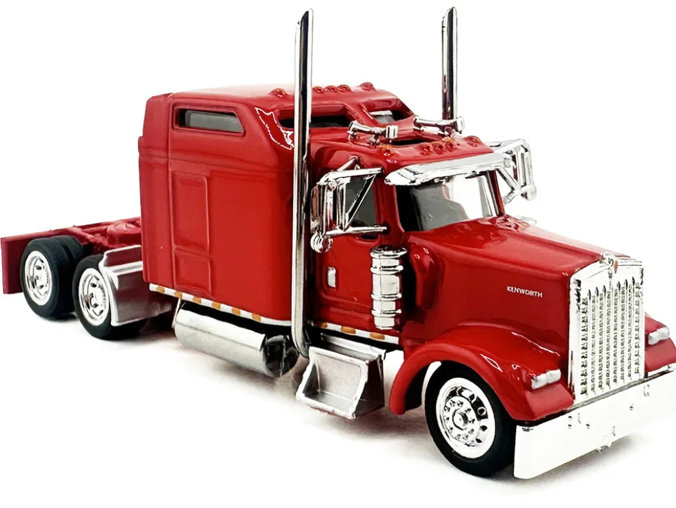 Kenworth W900L Truck Tractor with Sleeper Cab Red 1/87 (HO) Plastic Model Car by HO Logistics