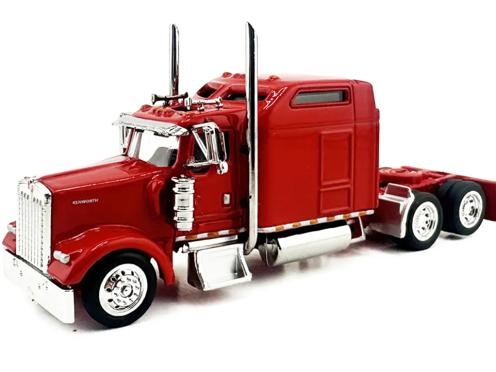 Kenworth W900L Truck Tractor with Sleeper Cab Red 1/87 (HO) Plastic Model Car by HO Logistics