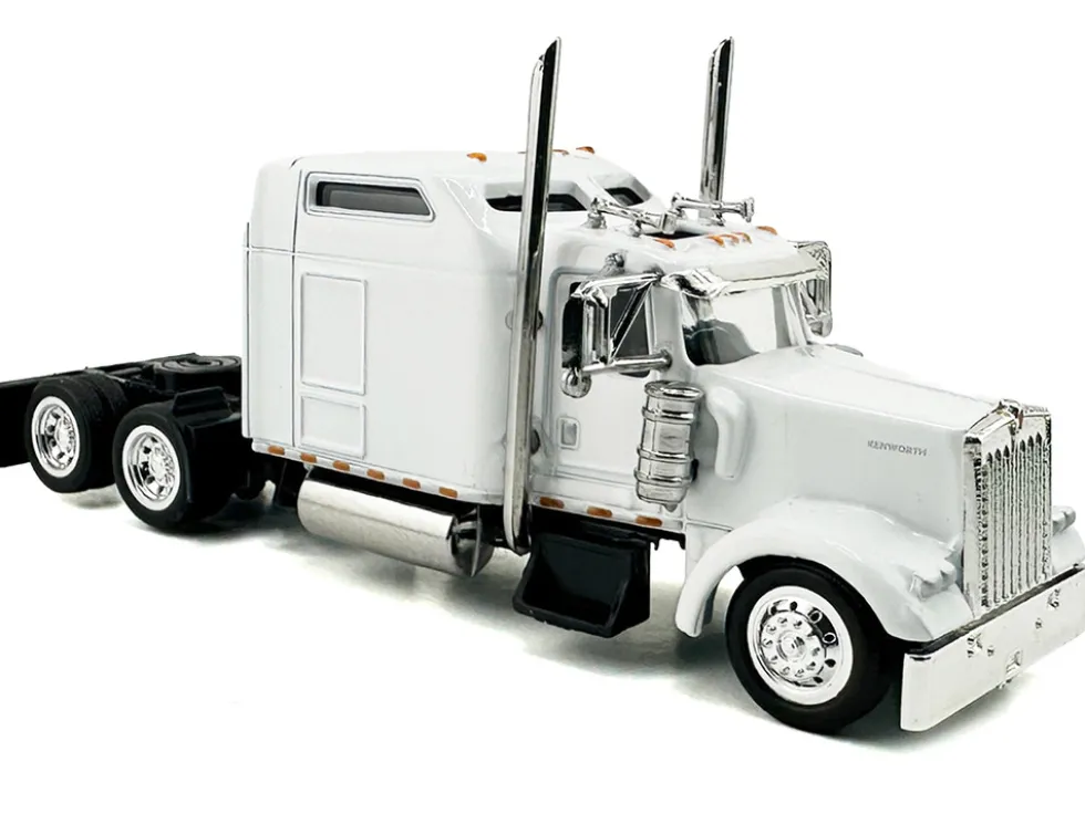 Kenworth W900L Truck Tractor with Sleeper Cab White 1/87 (HO) Plastic Model Car by HO Logistics