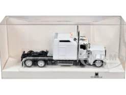 Kenworth W900L Truck Tractor with Sleeper Cab White 1/87 (HO) Plastic Model Car by HO Logistics
