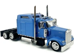 Kenworth W900L Truck Tractor with Sleeper Cab Baby Blue 1/87 (HO) Plastic Model Car by HO Logistics
