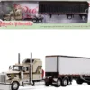 Kenworth W900L with 60" Aerodyne Sleeper and 40' Vintage Trailer "Red's Favorites - Jason Sanders" Beige with Stripes 1/64 Diecast Model by DCP/First Gear