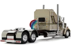 Kenworth W900L with 60" Aerodyne Sleeper and 40' Vintage Trailer "Red's Favorites - Jason Sanders" Beige with Stripes 1/64 Diecast Model by DCP/First Gear