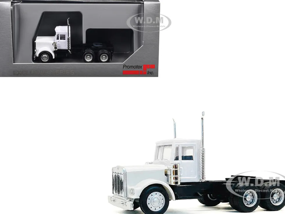 Kenworth W900 Short Day Cab White 1/87 (HO) Plastic Model Car by Promotex