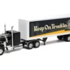 Kenworth W900 Truck Black with Dry Van Trailer "Tribute To Truckers Keep on Truckin'" "Long Haul Truckers" Series 1/32 Diecast Model by New Ray
