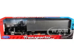 Kenworth W900 Truck Black with Gray Container 1/32 Diecast Model by Welly