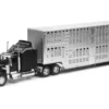 Kenworth W900 Truck Black with Pot Belly Livestock Chrome "Long Haul Truckers" Series 1/32 Diecast Model by New Ray