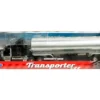 Kenworth W900 Truck Black with Silver Tanker Trailer "Transporter" Series 1/32 Diecast Model by Welly