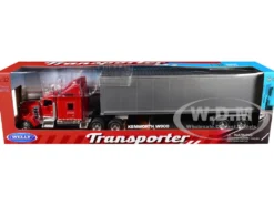 Kenworth W900 Truck Red with Gray Container 1/32 Diecast Model by Welly