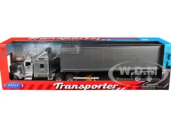 Kenworth W900 Truck Silver Metallic with Gray Container 1/32 Diecast Model by Welly