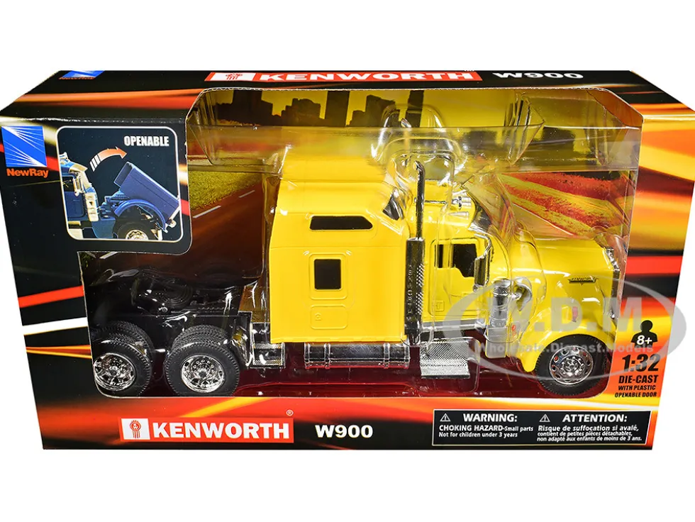 Kenworth W900 Truck Tractor Yellow "Long Haul Truckers" Series 1/32 Diecast Model by New Ray