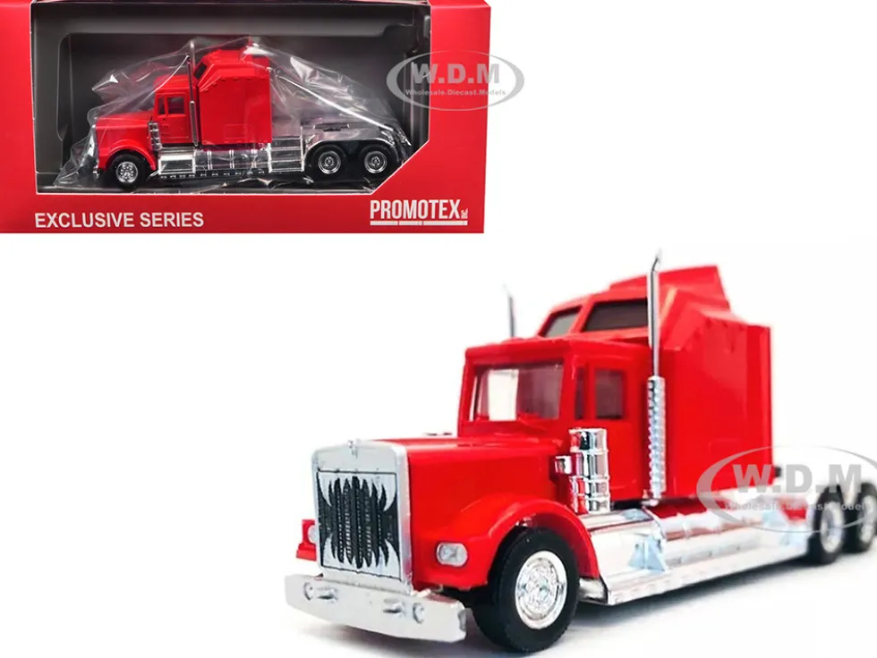 Kenworth W900 with Extra Large Sleeper Red 1/87 (HO) Plastic Model Car by Promotex