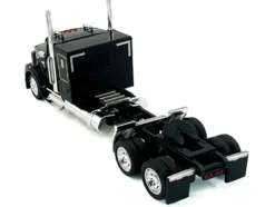 Kenworth W990 with Flat Top Sleeper Cab Black 1/87 (HO) Plastic Model Car by HO Logistics