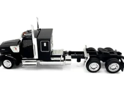 Kenworth W990 with Flat Top Sleeper Cab Black 1/87 (HO) Plastic Model Car by HO Logistics