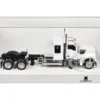 Kenworth W990 with Flat Top Sleeper Cab White 1/87 (HO) Plastic Model Car by HO Logistics