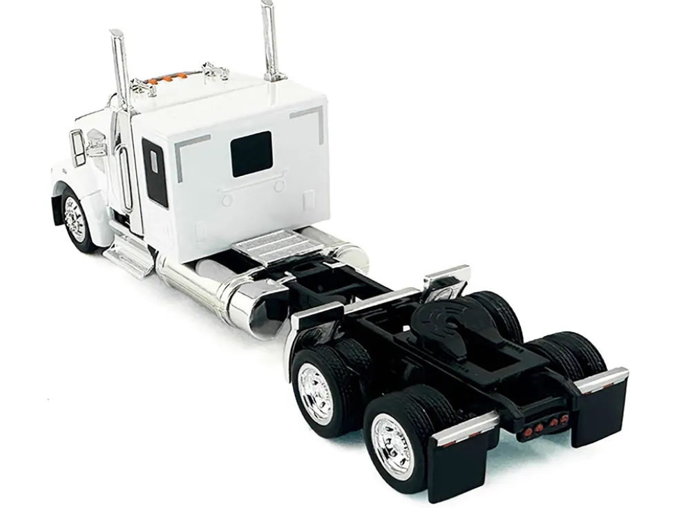 Kenworth W990 with Flat Top Sleeper Cab White 1/87 (HO) Plastic Model Car by HO Logistics