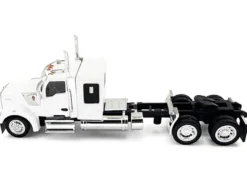 Kenworth W990 with Flat Top Sleeper Cab White 1/87 (HO) Plastic Model Car by HO Logistics