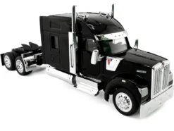 Kenworth W990 with Stand Up Sleeper Cab Black 1/87 (HO) Plastic Model Car by HO Logistics