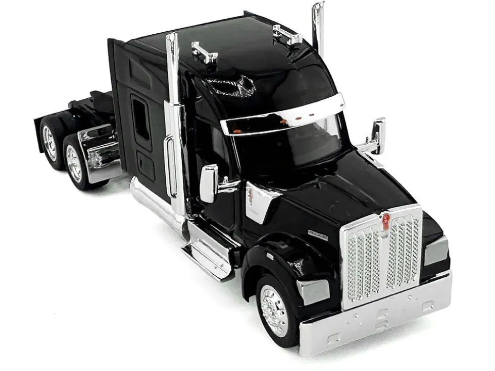 Kenworth W990 with Stand Up Sleeper Cab Black 1/87 (HO) Plastic Model Car by HO Logistics