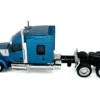Kenworth W990 with Stand Up Sleeper Cab Blue Metallic 1/87 (HO) Plastic Model Car by HO Logistics