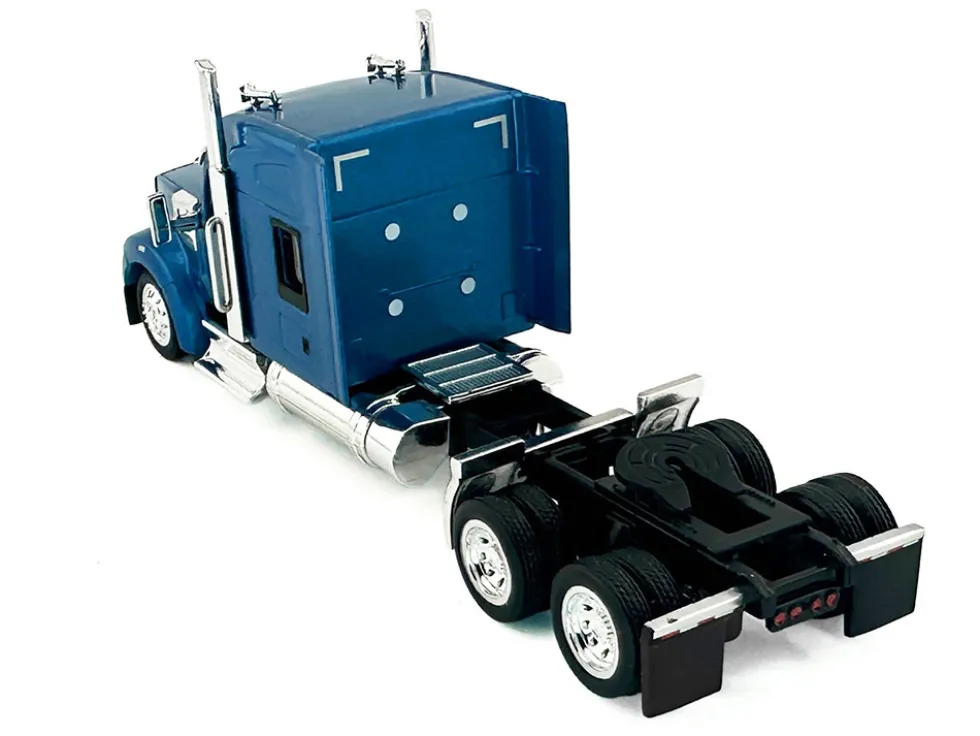 Kenworth W990 with Stand Up Sleeper Cab Blue Metallic 1/87 (HO) Plastic Model Car by HO Logistics