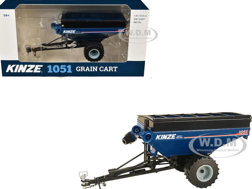 Kinze 1051 Grain Cart with Flotation Tires Blue 1/64 Diecast Model by SpecCast